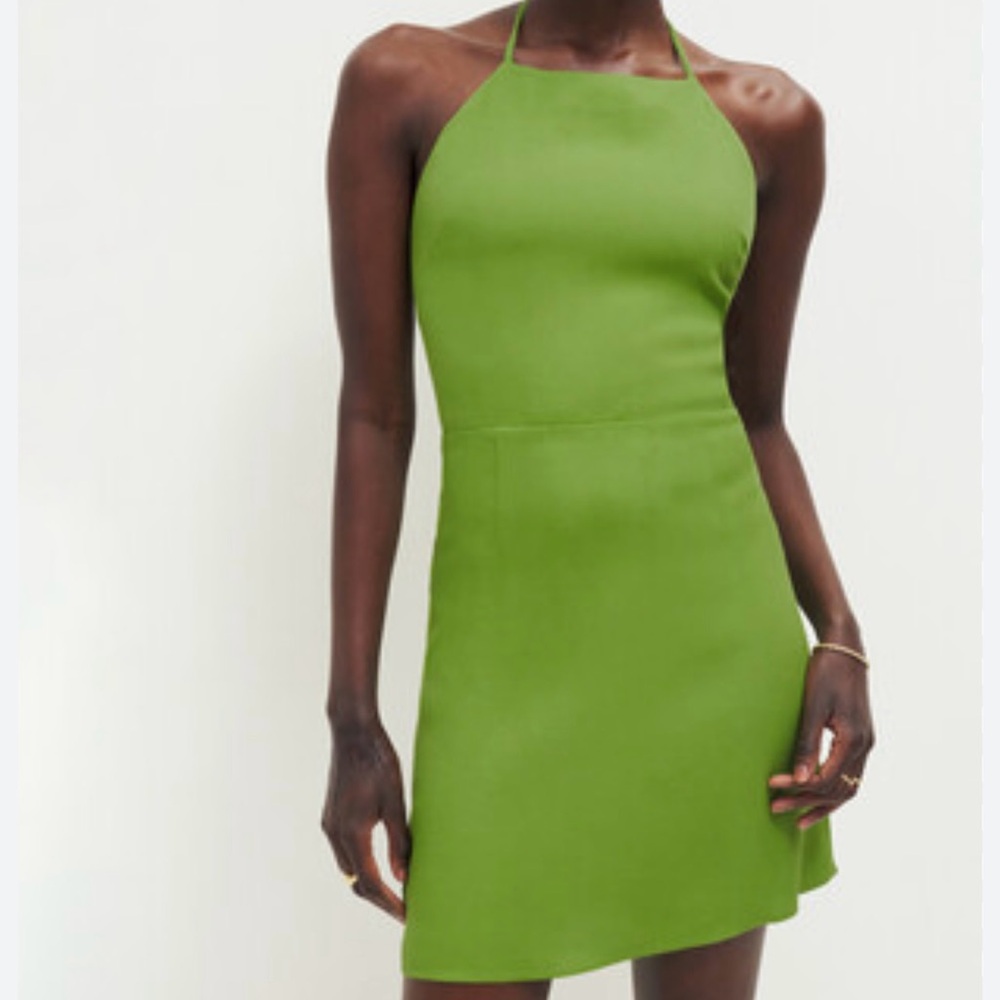 Reformation Tasha Green Halter Dress sz 0 price firm!